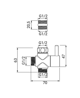 Universal diverter with lever chrome