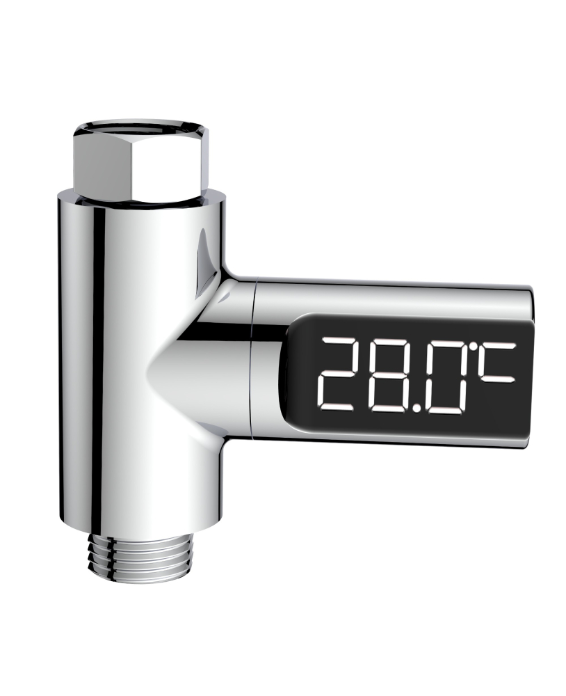Shower thermometer with LED display