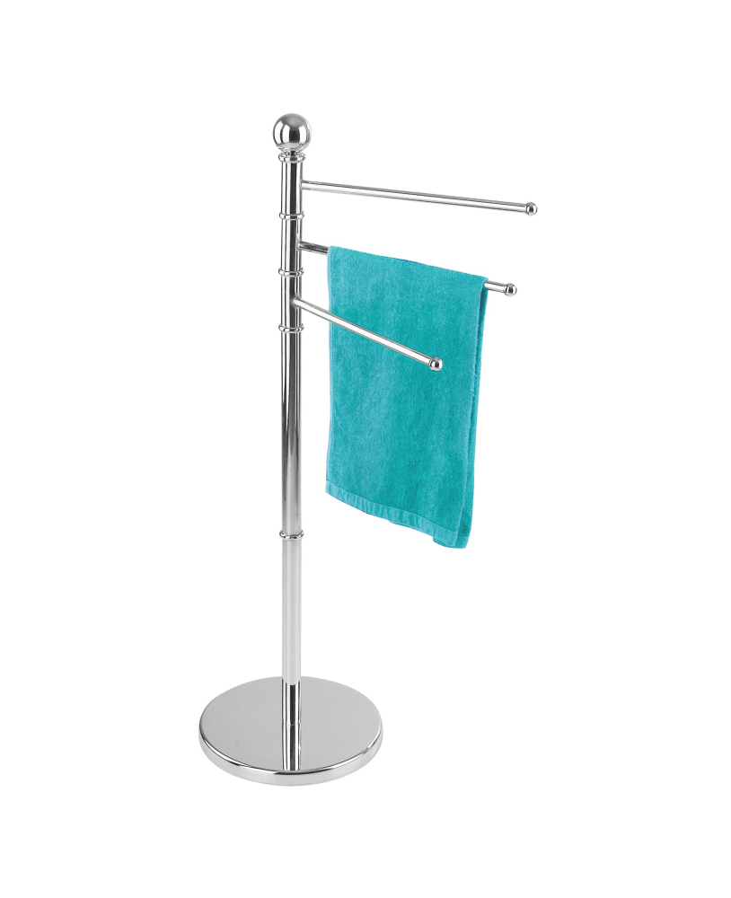 Free standing towel holder with 3 moving arms