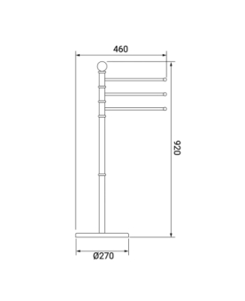 Porte-serviettes avec 3 barres mobiles