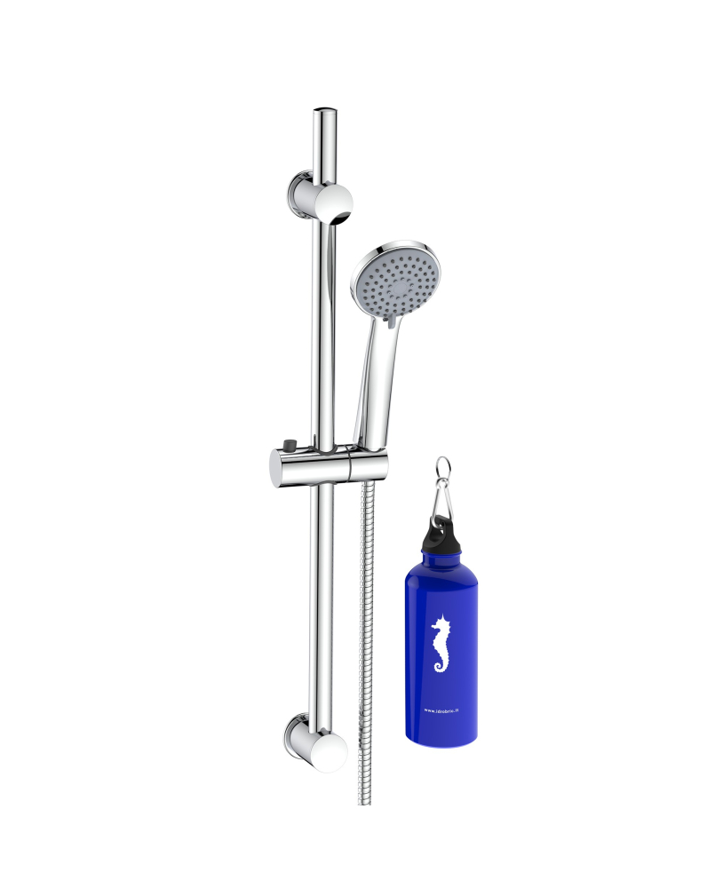 Shower rail set with alluminium bottle