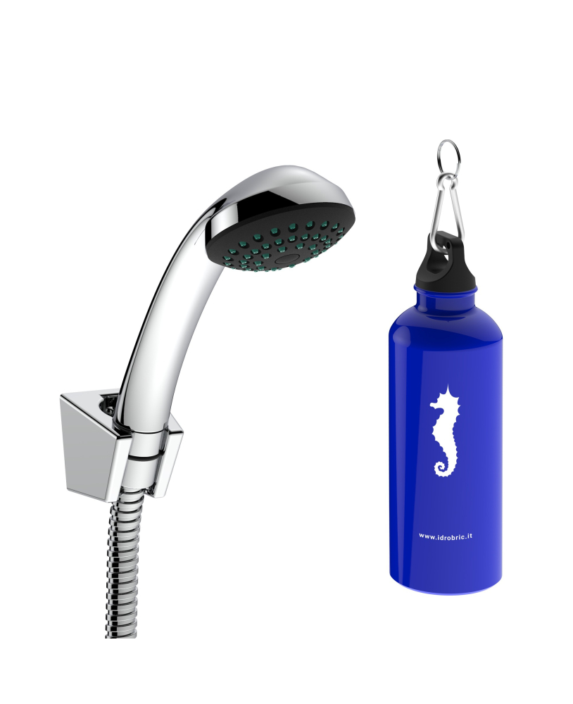 Shower rail set with alluminium bottle