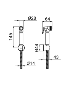 Toilet shower kit round