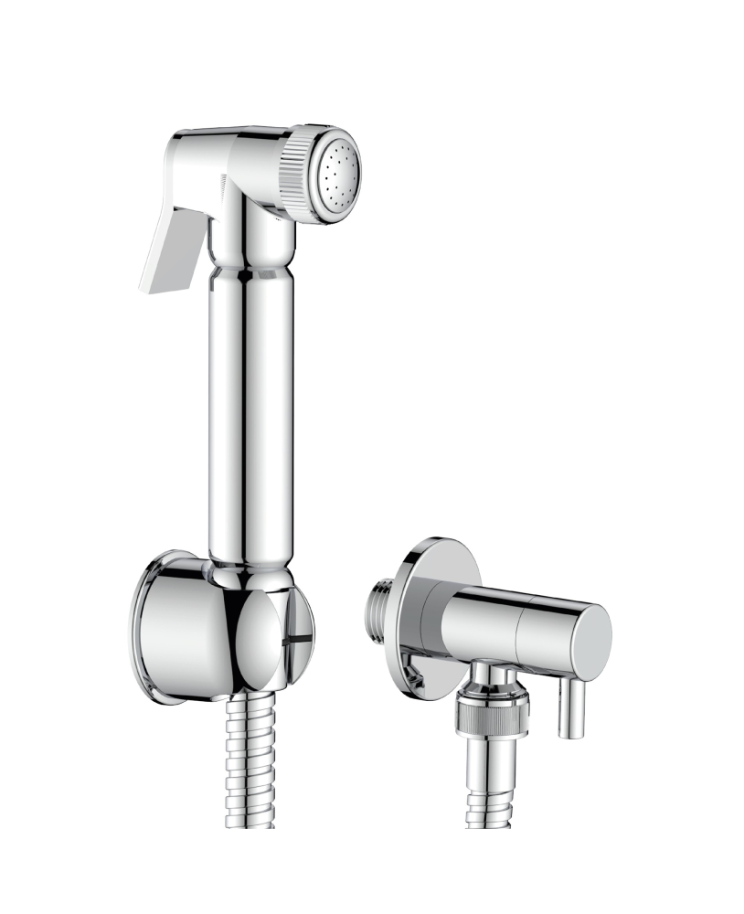 Toilet shower kit round with tap