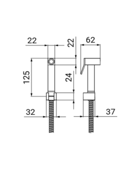 Toilet shower kit square