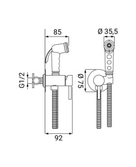 Kit idroscopino con miscelatore acqua calda/fredda