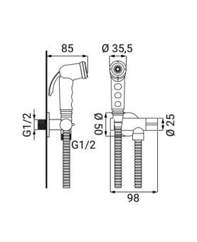 Toilet shower kit with tap