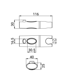 Slider for shower rail sets oval