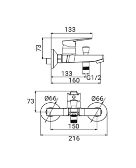 Miscelatore vasca serie Hellis