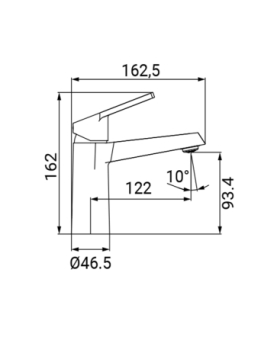 Basin mixer Fluid series