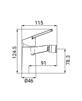 Miscelatore bidet serie Fluid