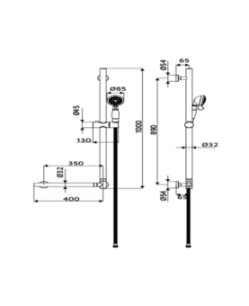 Shower rail set Samos