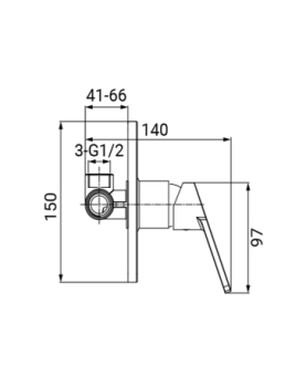 Concealed shower mixer Fluid series