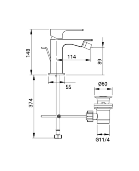 Bidet mixer Prestige series