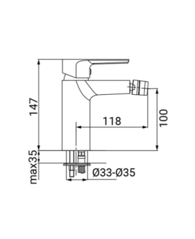 Miscelatore bidet serie Hope