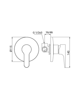 Concealed shower mixer Aurora series