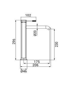 Basin mixer high size Riviera series