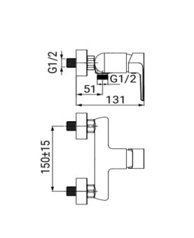 Exposed shower mixer Hope series