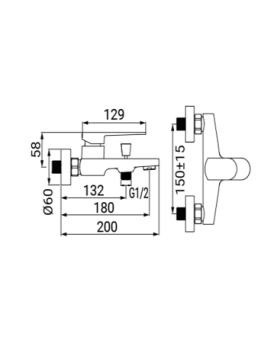 Bath mixer Eden series