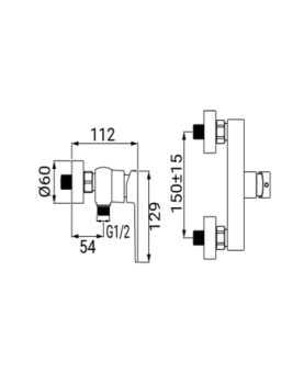 Exposed shower mixer Eden series