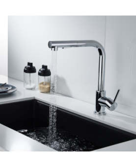 Sink mixer with high spot and pull-out shower Phoenix - various finishes