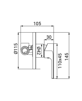 Concealed shower mixer Hope series