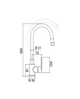 Sink mixer with high spot Torpedo - various finishes