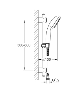 Shower rail Vitalio start 1, 2 or 3 jets