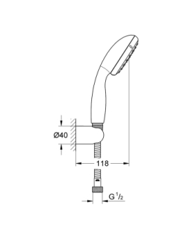 Set support mural et douchette Vitalio start 1 ou 2 jets