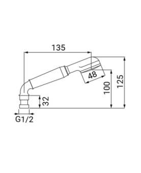 Hand shower with elbow connection,