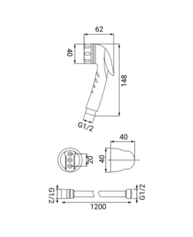 Shower set Jenny white or chrome