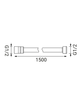 Brushed steel flexible hose 150 or 200 cm