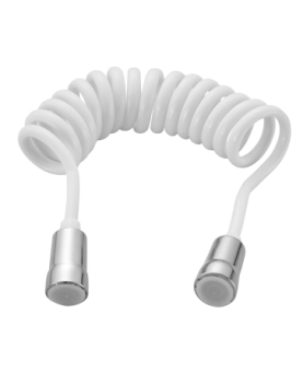 Spring shower hose white or grey finish