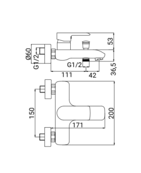 Bath mixer Psiche series