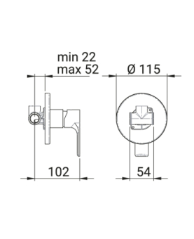 Concealed shower mixer Dafne series
