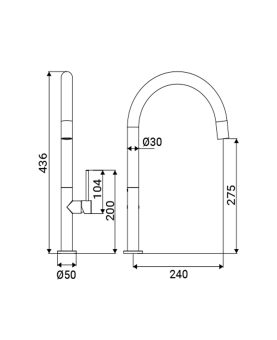 Sink mixer with high spot Detroit