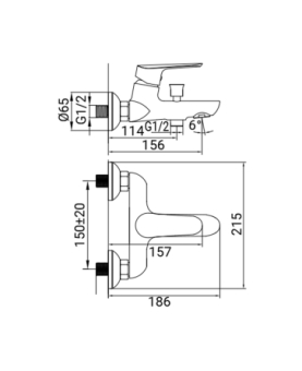 Bath mixer Vera series