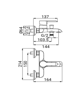 Bath mixer Ariel series