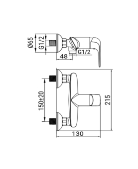 Exposed shower mixer Livina series