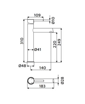 Miscelatore lavabo alto serie London