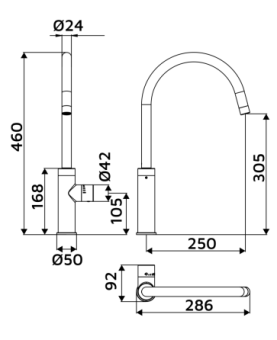 Sink mixer with high spot Memphis
