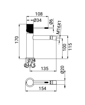 Bidet mixer Astral series