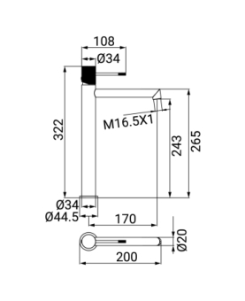 Basin mixer high Astral series