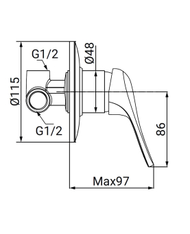 Concealed shower mixer Joy series
