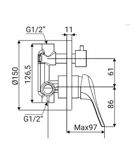 Mitigeur douche à encastrer avec inverseur série Joy