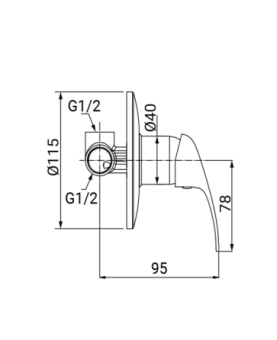 Concealed shower mixer Fast series