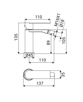 Bidet mixer Solar series