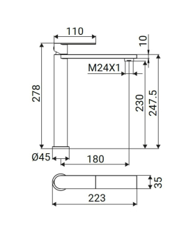Basin mixer high Solar series