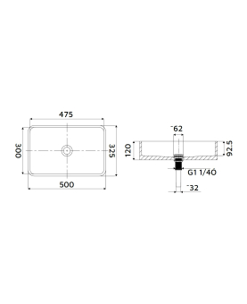 Counter top basin Terrazzo square