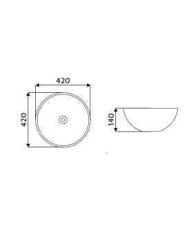 Counter top basin Drop